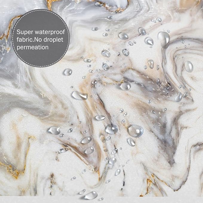 Domoku Marble Waterproof Shower Curtain - Image 2