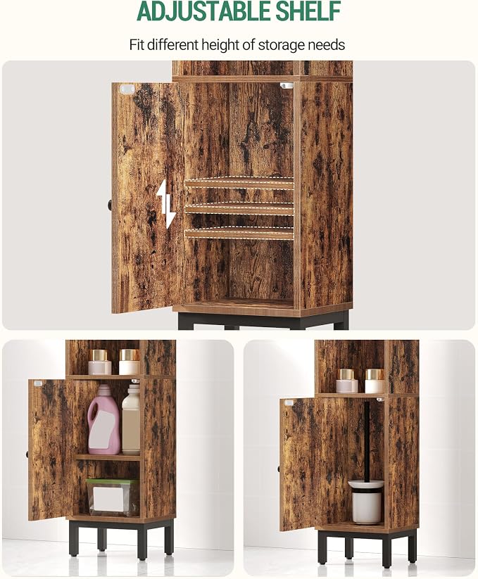 Bathroom Storage Cabinet, Small Corner Floor Cabinet - Image 5