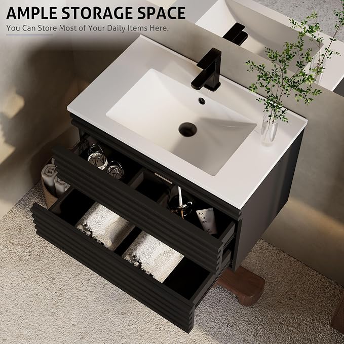 eclife 30" Floating Bathroom Vanity - Image 4