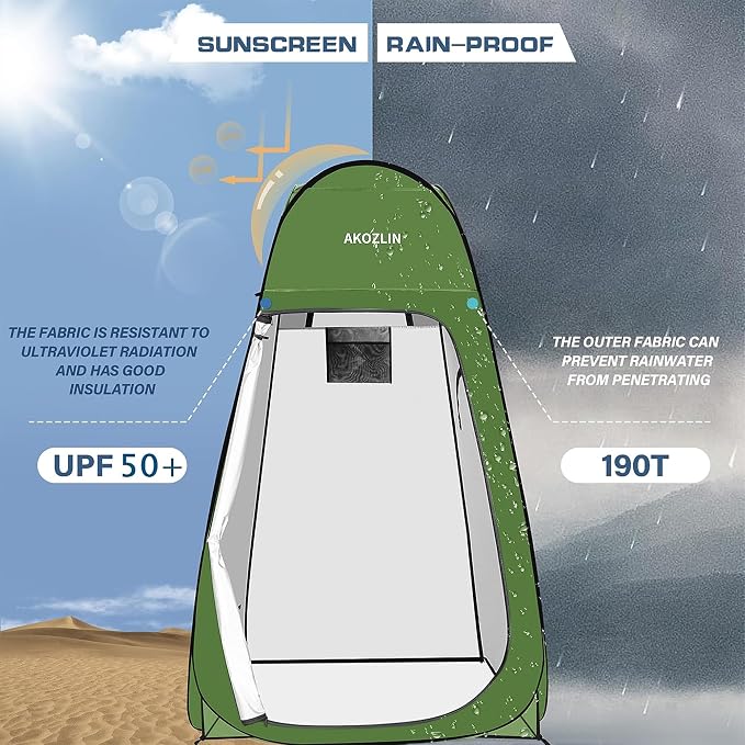 AKOZLIN Portable Pop Up Shower Tent Instant Privacy Dressing Changing Tent - Image 6