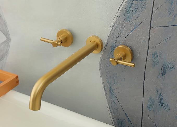Wall Mount Tub Filler, Two Handle Bathtub Wall Faucet, Extra Long Spout Reach by KOTTISAARI