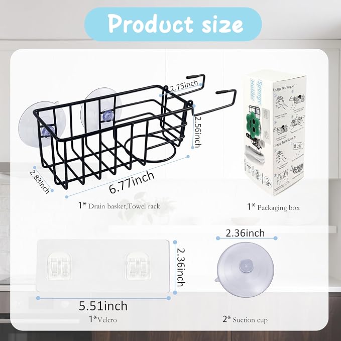Sponge Holder with Dish Cloth Hanger - Image 2