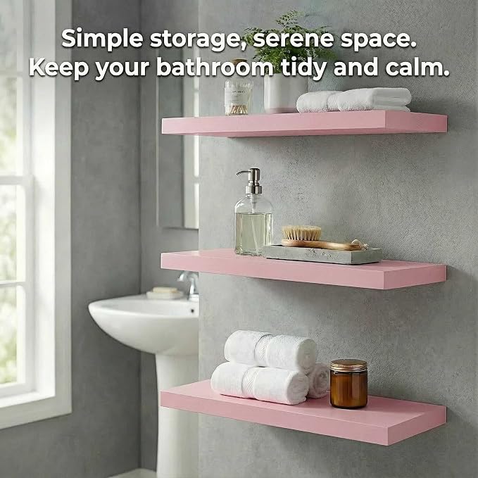 SAUMONIERES Floating Shelves Wall Shelf Solid Wood - Image 2