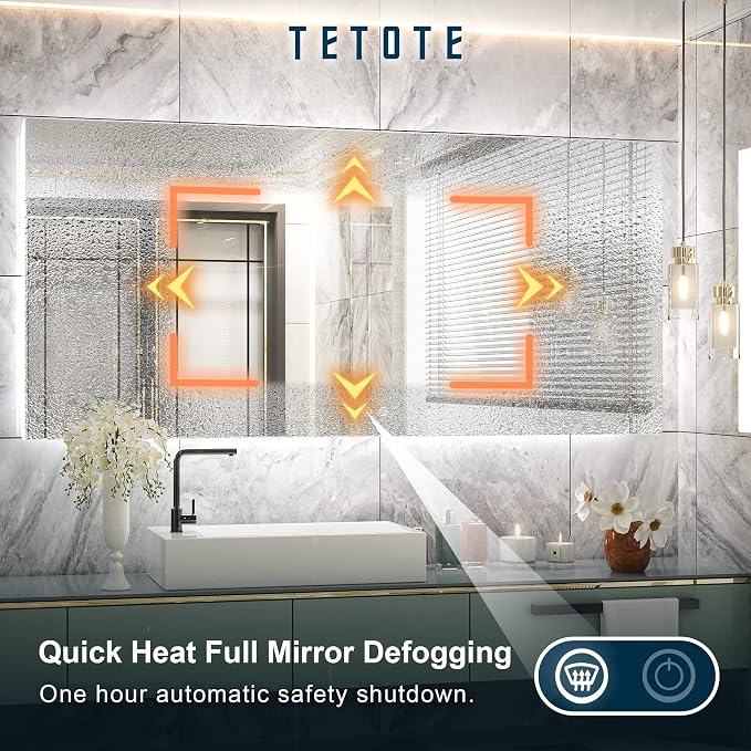 TETOTE 60 x 28 Inch LED Backlit Mirror - Image 3