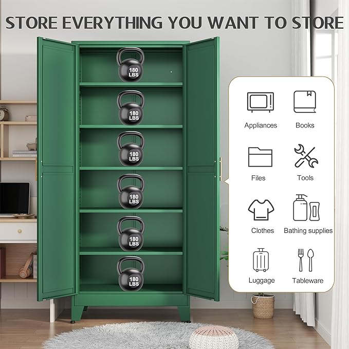 75.2" Tall Kitchen Food Pantry, Pantry Cabinet - Image 3