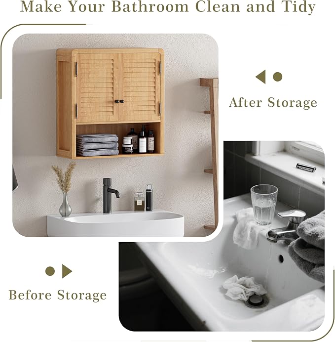 Wall-Mounted Bathroom Storage Cabinet, Waterproof Multi-Layer Adjustable Shelf - Image 6