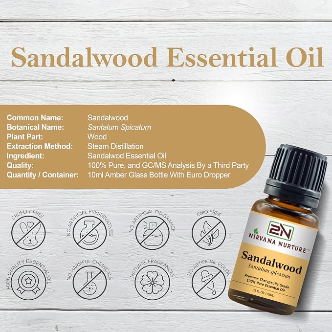 Sandalwood Essential Oil Aromatherapy Diffuser 100% Pure, Therapeutic Grade - Image 2