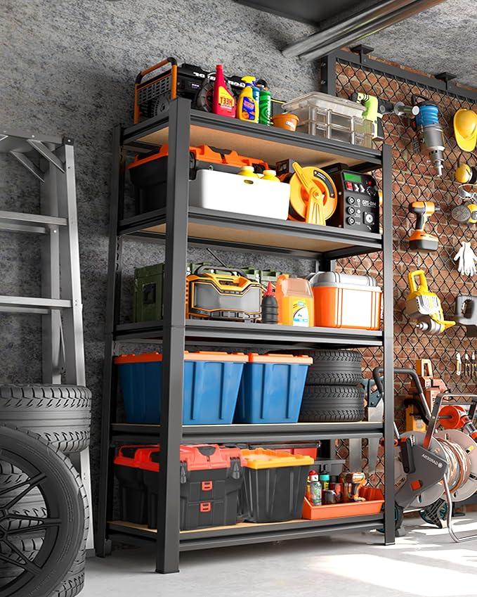 AOAORRG Set of 3 Garage Shelving Heavy Duty Storage Shelves, 5-Tier Metal - Image 8