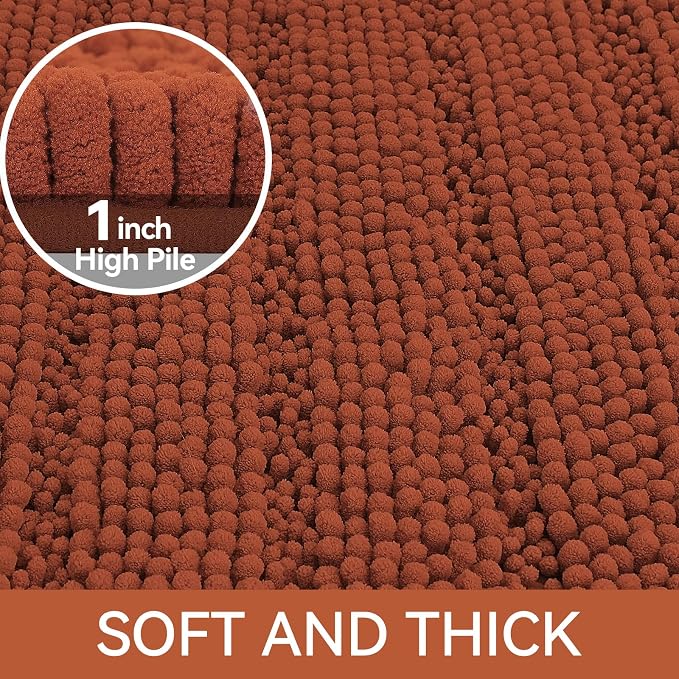 Bcoimo 44"×24" Chenille Bath Mat – Non-Slip - Image 3