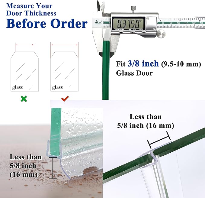 Frameless Shower Door Seal Strip 2 Pack x 39 Inch H - Image 4