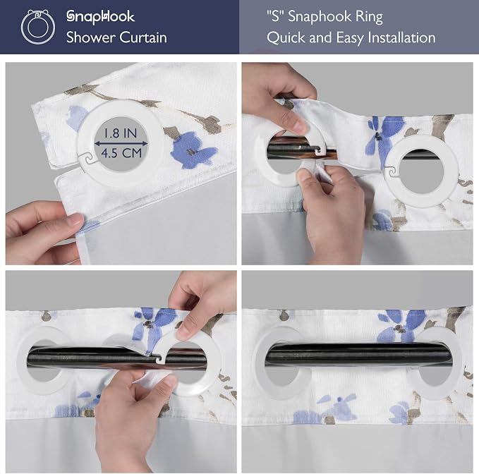 Lagute SnapHook Hook Free Shower Curtain - Image 2
