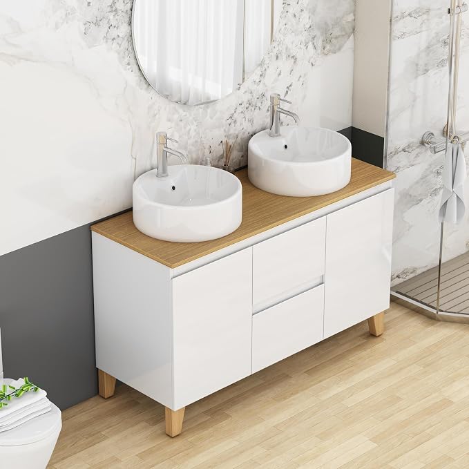 47-Inch Dounle Sink Bathroom Vanity, Freestanding Bathroom Vanities - Image 6