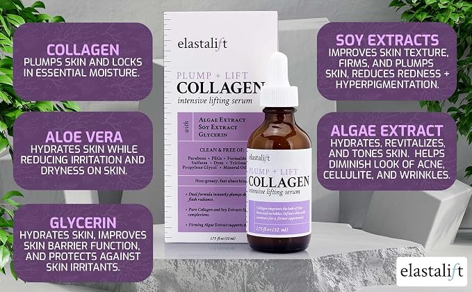 Elastalift Collagen Serum For Face + Collagen Body Cream & Face Moisturizer 2pc - Image 6