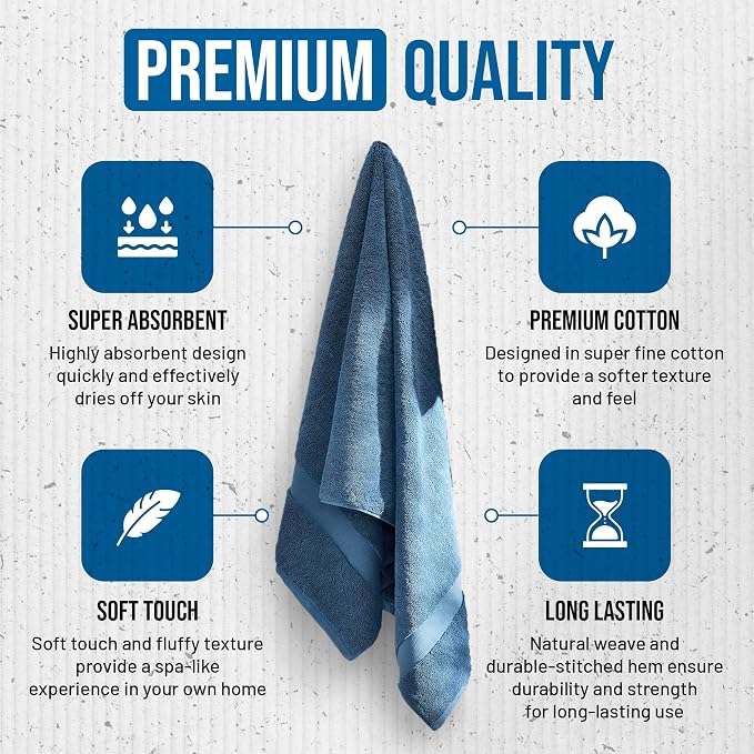 TOWELTIQUE- Organic Cotton Luxury Bath Towels Pack of 4 GOTS & Oeko- TEX - Image 2