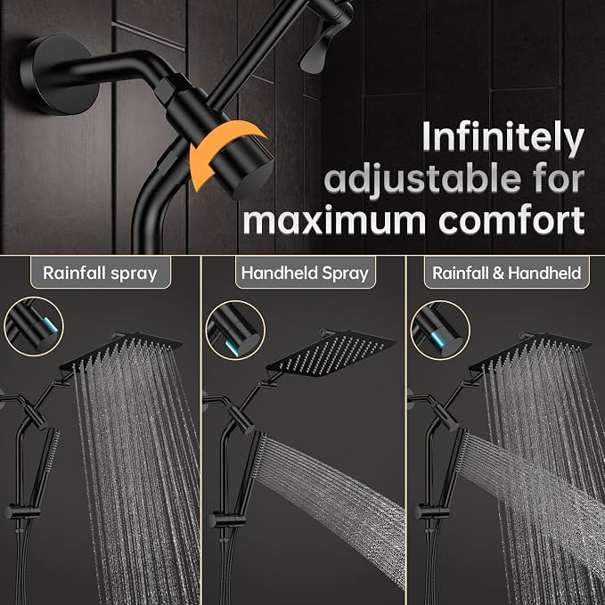 Veken 10" Luxurious All Metal Rain Shower Head - Image 6