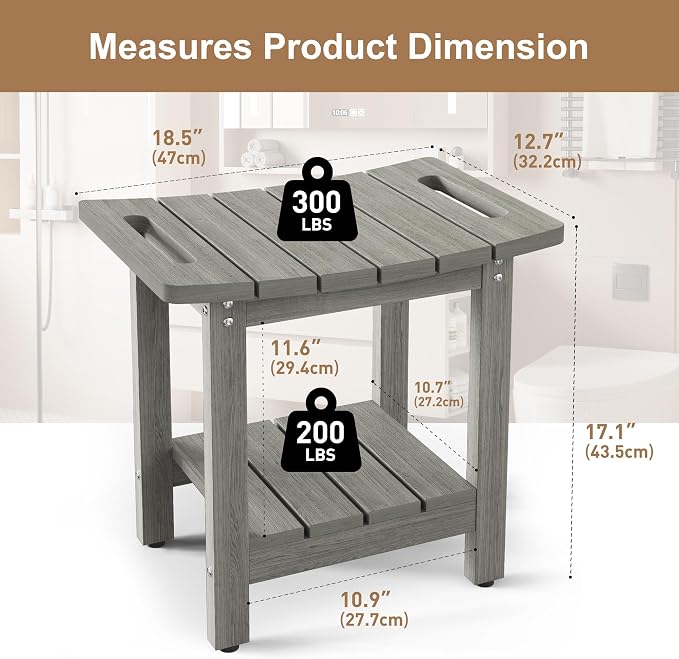 HIPS Shower Benches for Inside Shower, Shower Stool - Image 2