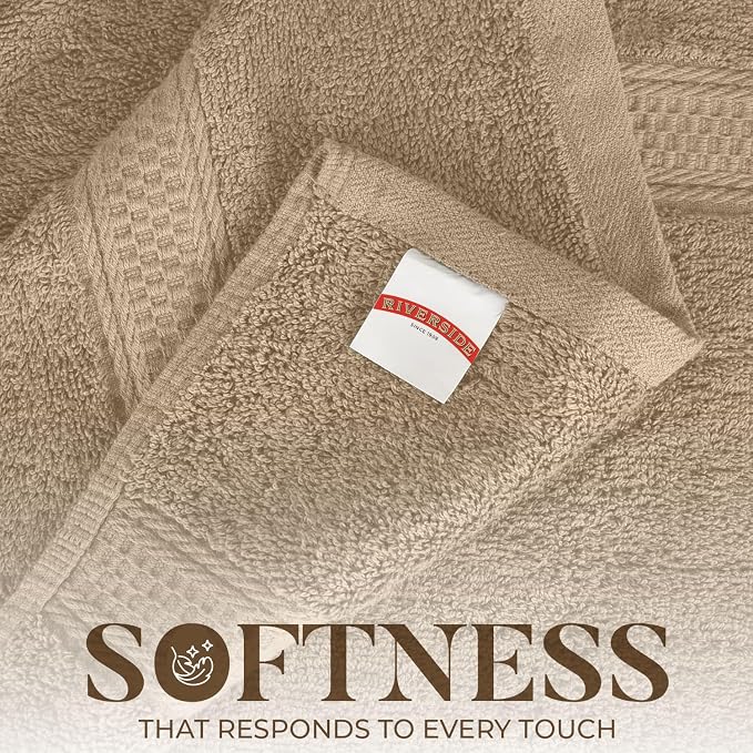 RIVERSIDE 100% Ring Spun Cotton Large Bath Towels Set of 4, 27 x 54 Inches – - Image 4