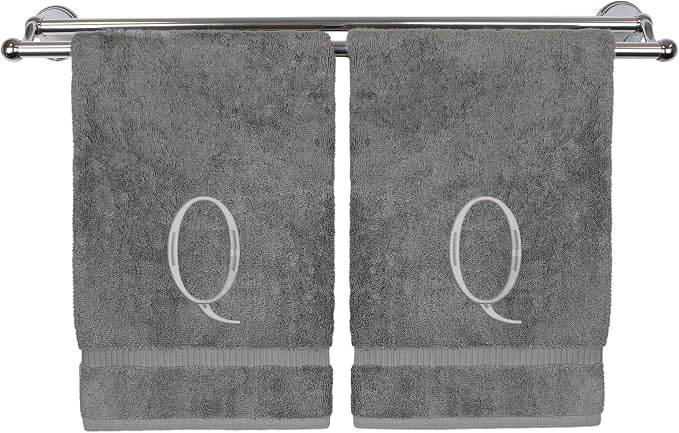 Monogrammed Hand Towel, Personalized Initial Gift, Extra Absorbent 100% Turkish by BareCotton