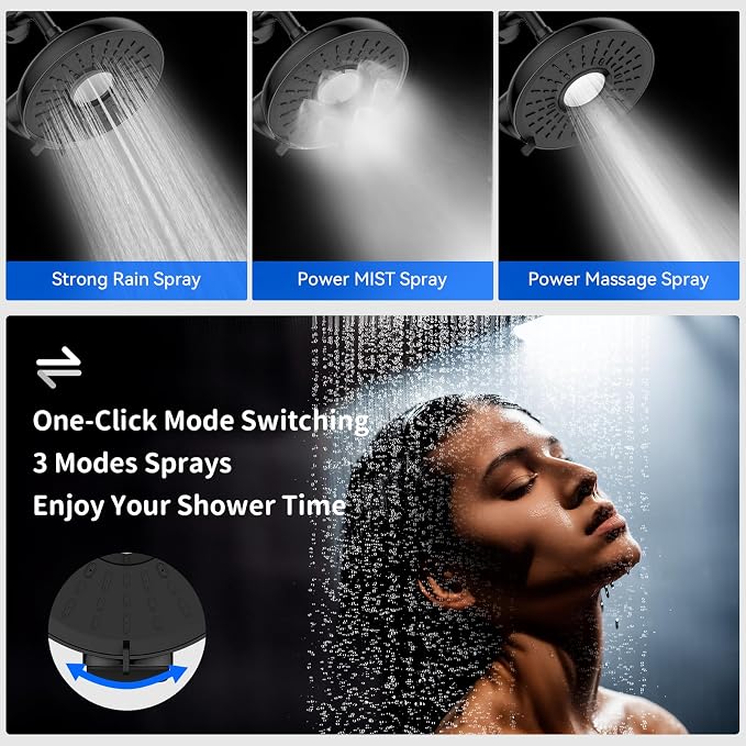 Filtered Shower Head- 8 Inches High Pressure Fixed Rain Showerhead - Image 3