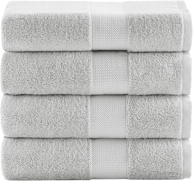 Comfort Spaces Turkish Bath Towel Set of 4 Piece 27x54 Medium 100% Cotton by ComfortSpaces