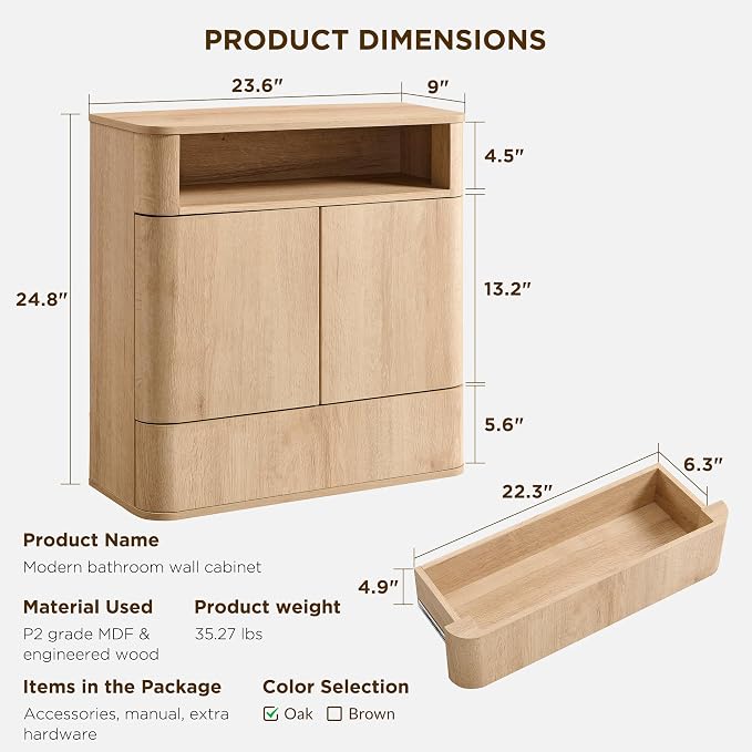 ACCOHOHO Modern Minimalist Bathroom Medicine Cabinet - Image 2