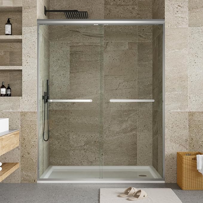 44-48" W x 72" H Sliding Shower Door, Aluminum Alloy Frame, Dual 8mm Tempered - Image 8