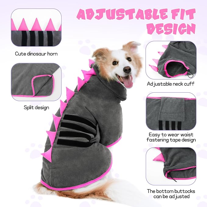 Super Absorbent Dog Bathrobe, Microfiber Bath Robe Towel - Image 3