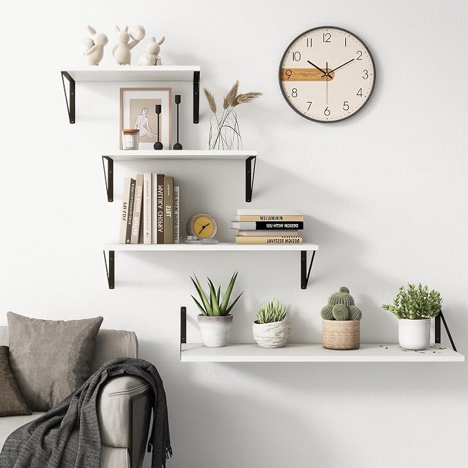 Fun Memories White Floating Shelves 18 Inch Long, Rustic Floating Shelf - Image 6