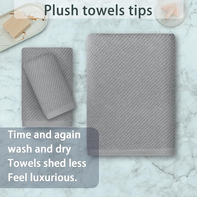 VOOVA & MOVAS Gray Towels for Bathroom - Image 4