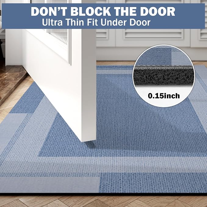 Non Slip Bath Mat, Rubber Backing Ultra Thin Bathroom Rugs Fit Under Door Quick - Image 3