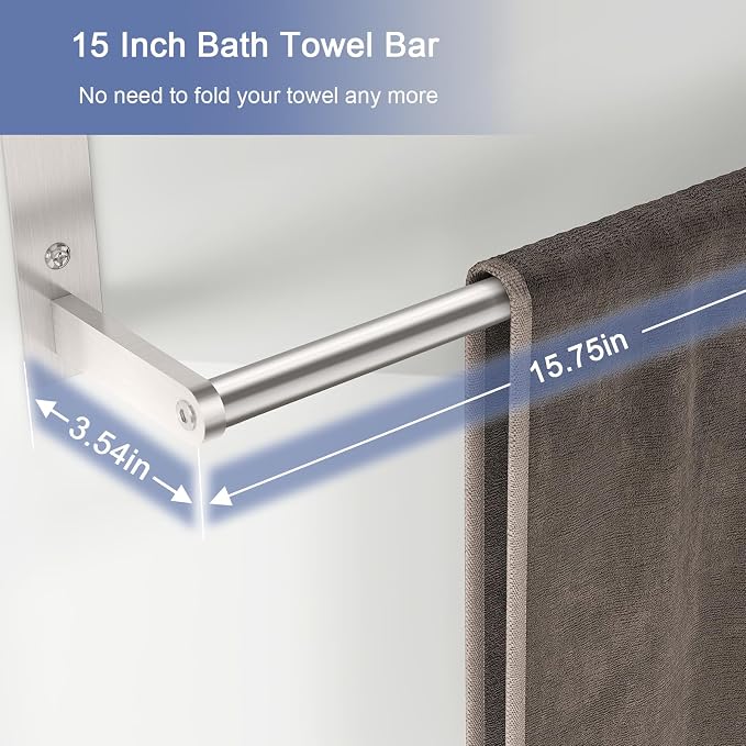 Towel Rack with Shelf 16", Metal Towel Racks - Image 3