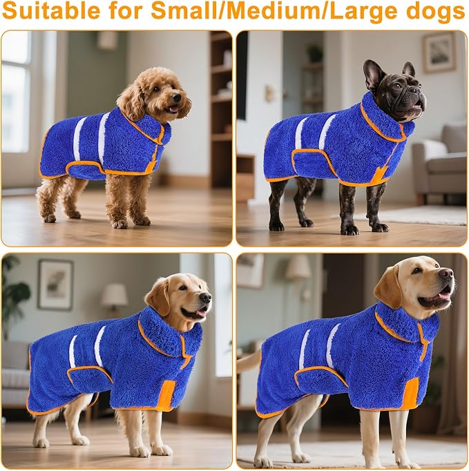 Bienbee Dog Bathrobe, Quick Drying Super Absorbent Dog Robes - Image 5