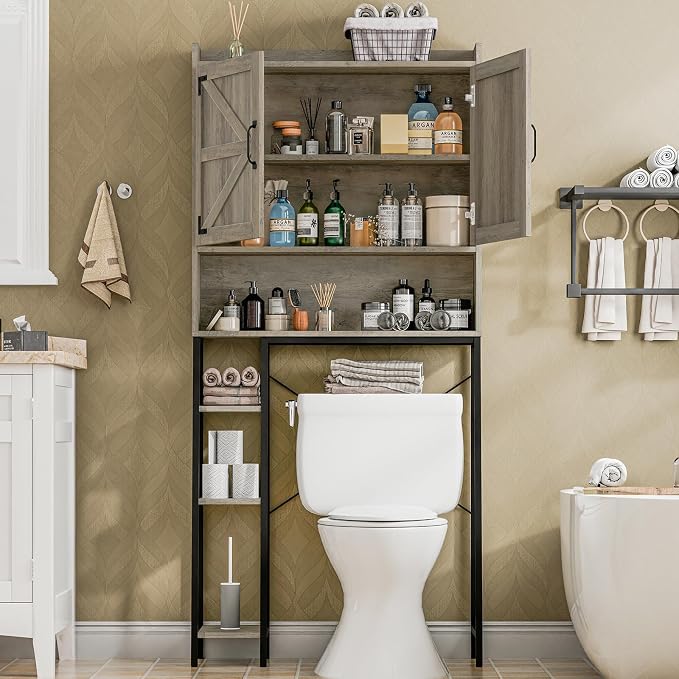 Vabches Over The Toilet Storage Cabinet, Farmhouse Storage Cabinet Over Toilet - Image 5