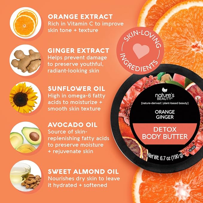 Nature's Beauty Orange Ginger Detox Body Butter Multi-Pack - Image 2