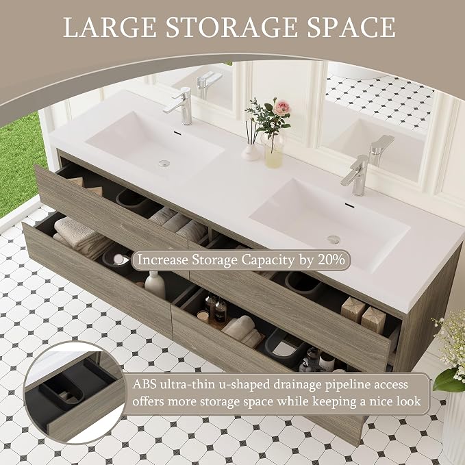 72" Floating Bathroom Vanity - Image 6