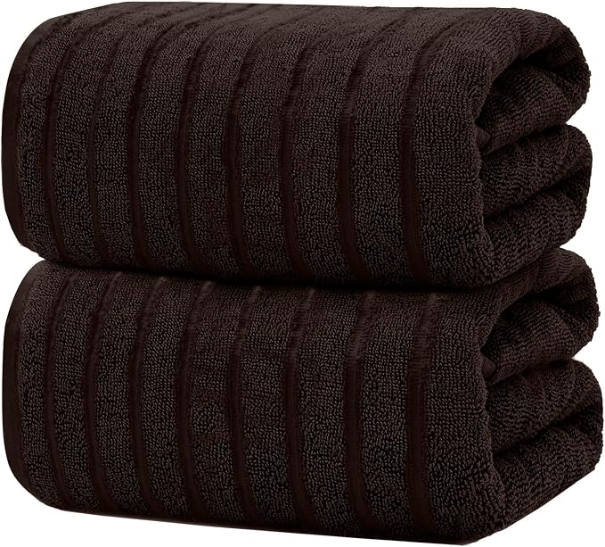 DAN RIVER Pack of 2 Bath Sheet 35x70 Inches, Ribbed Oversized Bath Sheets Towels by DanRiver