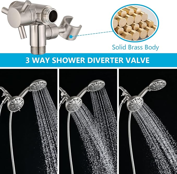 PDPBath Solid Brass 3 Way Shower Arm Diverter Valve - Image 4
