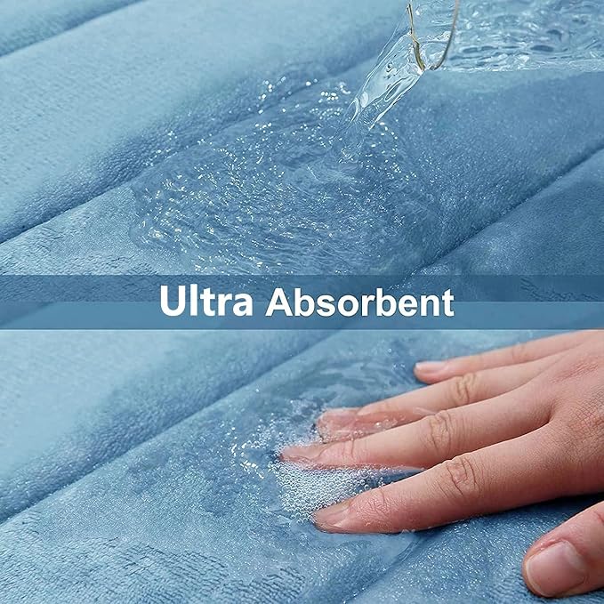 Buganda Memory Foam Bath Mat, Ultra Soft and Non-Slip Bathroom Rugs, Water - Image 4