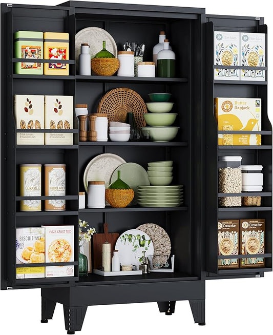 48" H Metal Kitchen Pantry Storage Cabinet, Freestanding Cupboard Storage by Unknown