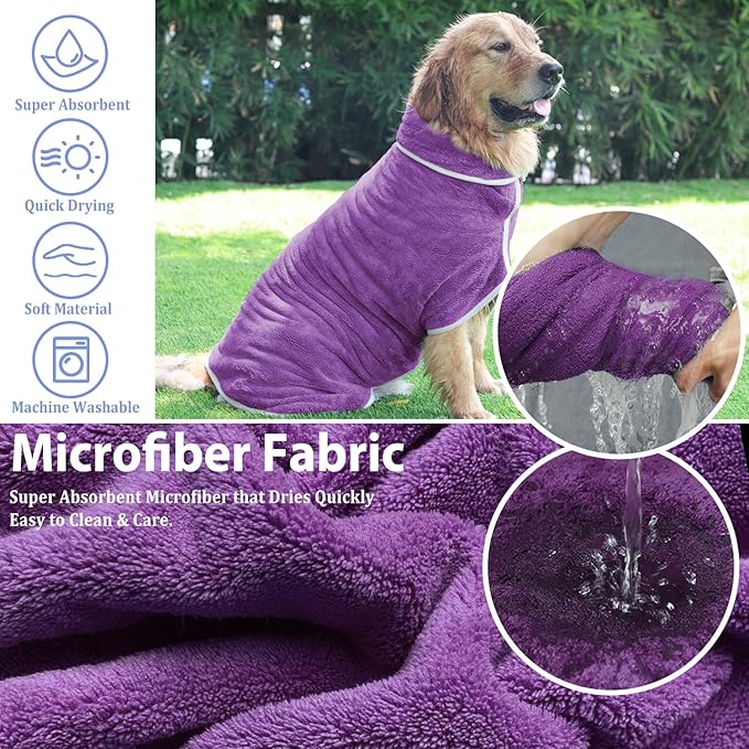 Dog Bathrobe Towel Dog Drying Coat - Image 4