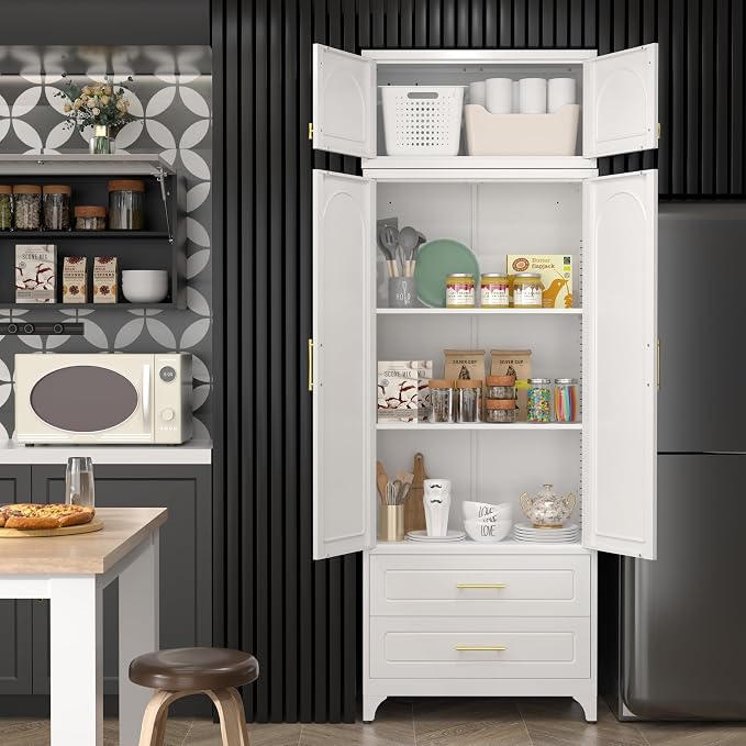 Kitchen Pantry Cabinet，90" Storage Cabinets - Image 3
