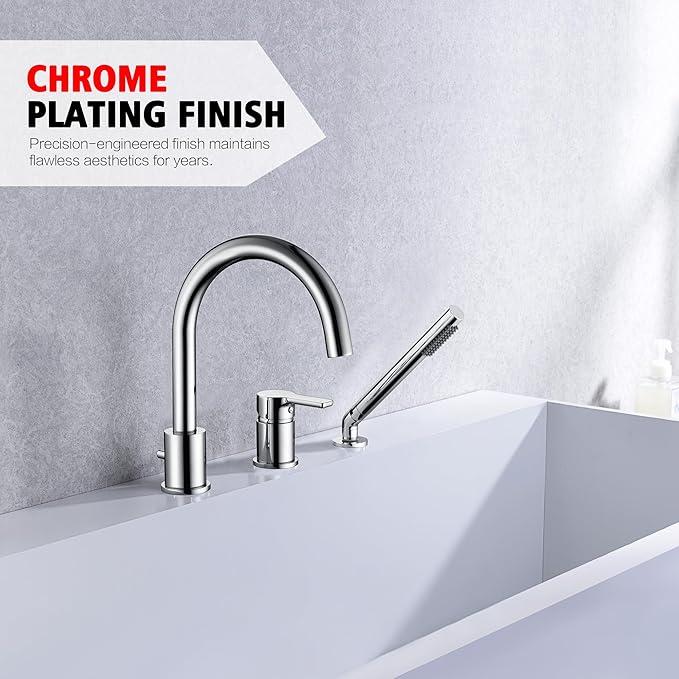3 Hole Deck Mount Roman Tub Faucet - Image 5