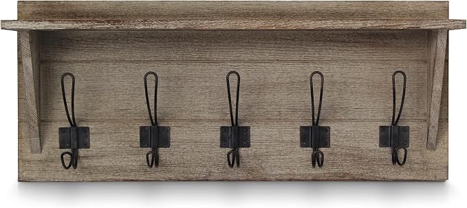 HBCY Creations Rustic Wall Mounted Coat Rack - Image 6
