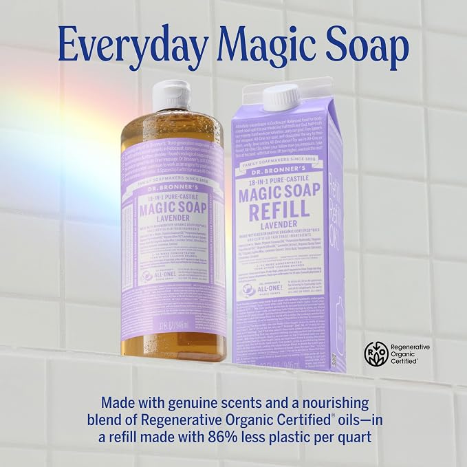 Dr. Bronner's Pure-Castile Liquid Magic Soap Bottle & Refill Carton - Image 3