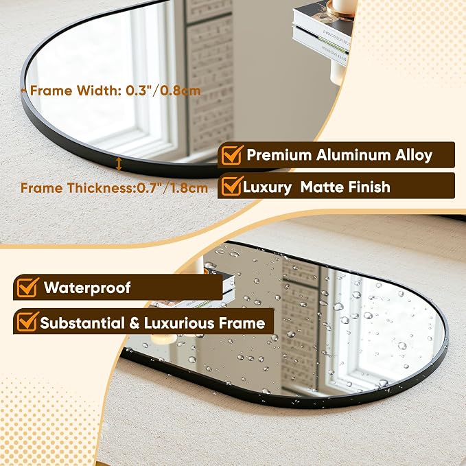 Arched Mirror 20"x30", Bathroom Mirror, Wall Mounted Vanity Mirror - Image 3