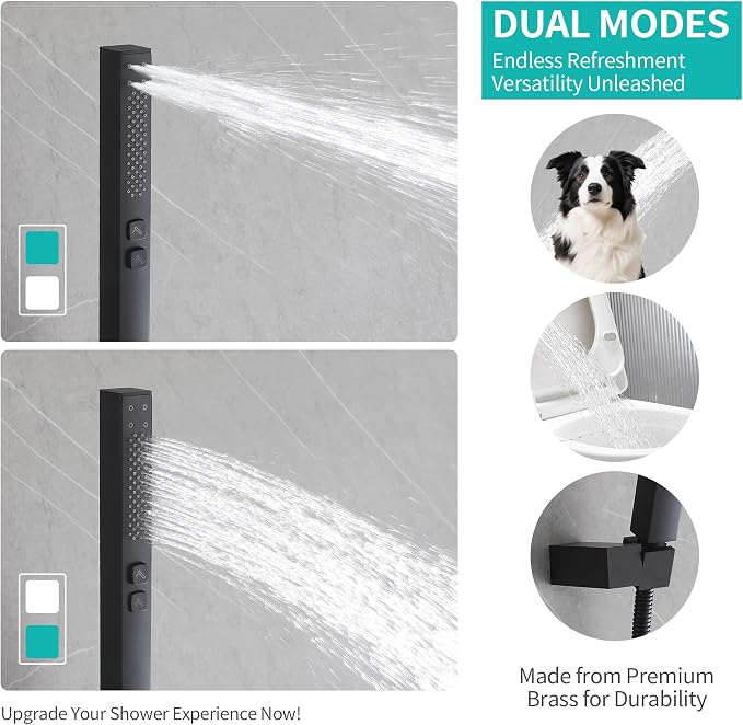 Matte Black Rain Shower System Combo: 10" Wall-Mounted Shower Fixtures - Image 5