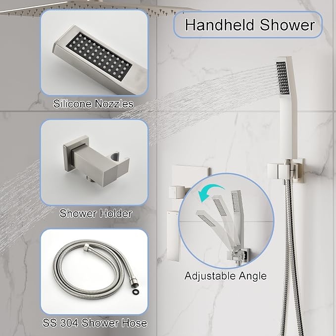 WELLFOR 12-In Ceiling Mount Shower System - Image 3