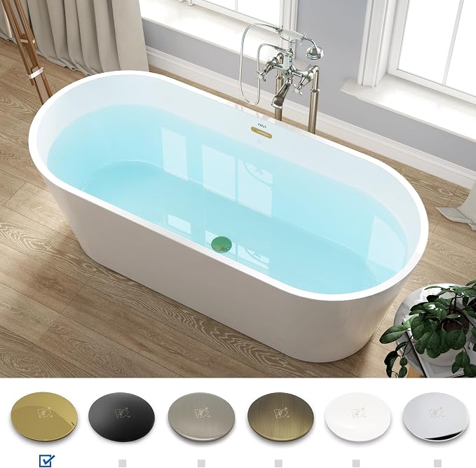 FerdY 67" Shangri-La Elite, Acrylic Freestanding Bathtub, Modern & Contemporary - Image 3