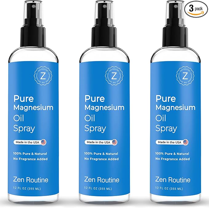 Pure Magnesium Oil Spray 12oz – USP Grade Topical Magnesium Glycinate by ZenRoutine
