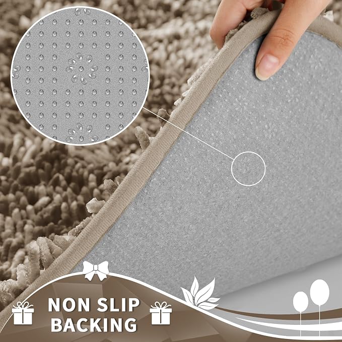 Yimobra Toilet Rugs U Shaped Washable, Extra Thick Soft Absorbent Chenille - Image 5